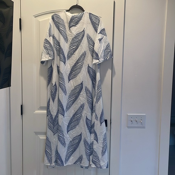 Made with love brand, blue, and white Kaftan. Missing belt, but still has tags. - Picture 2 of 3